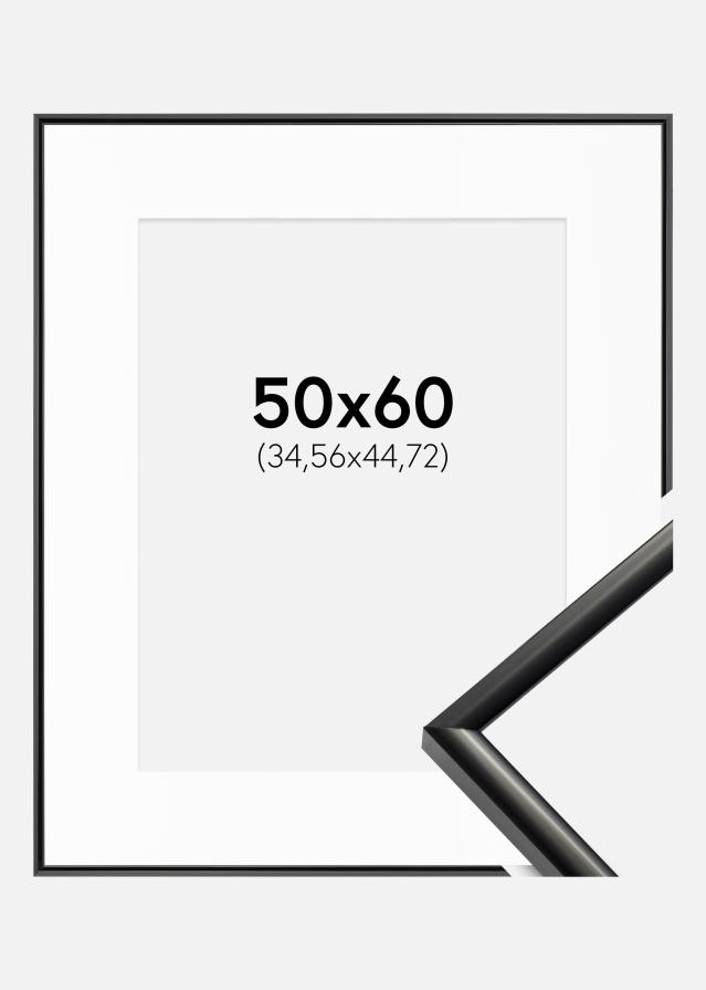 Ram med passepartou Fotolijst New Lifestyle Zwart 50x60 cm - Passe-partout Wit 14x18 inches