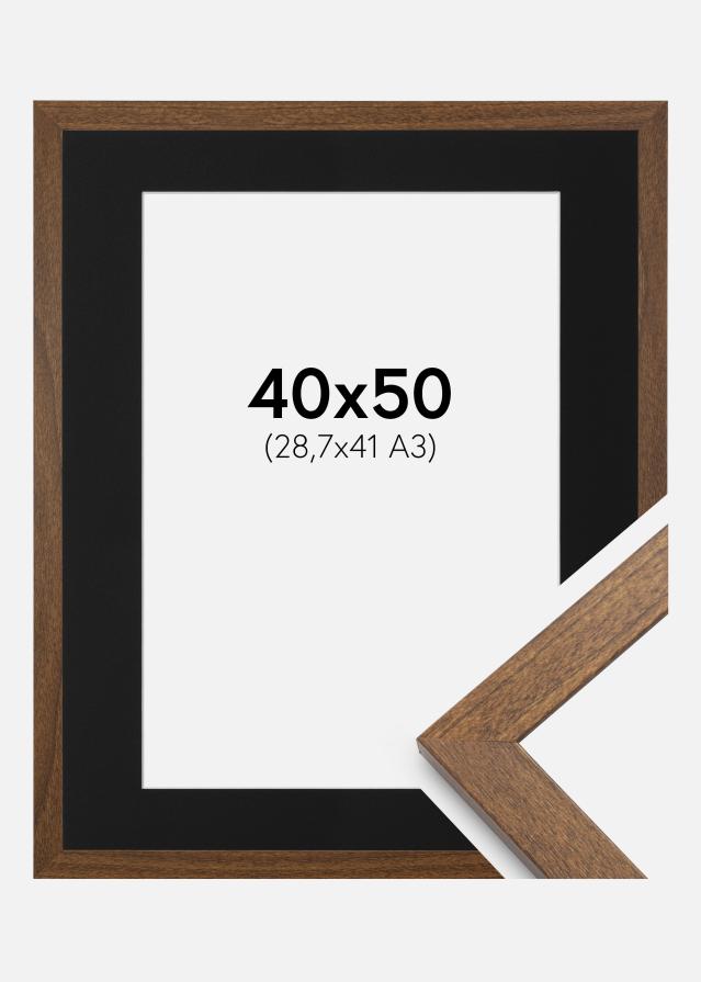 Ram med passepartou Fotolijst Stilren Warm Brown 40x50 cm - Passe-partout Zwart 29,7x42 cm (A3)