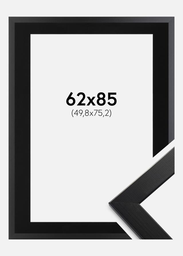 Ram med passepartou Fotolijst Trendline Zwart 62x85 cm - Passe-partout Zwart 20x30 inches