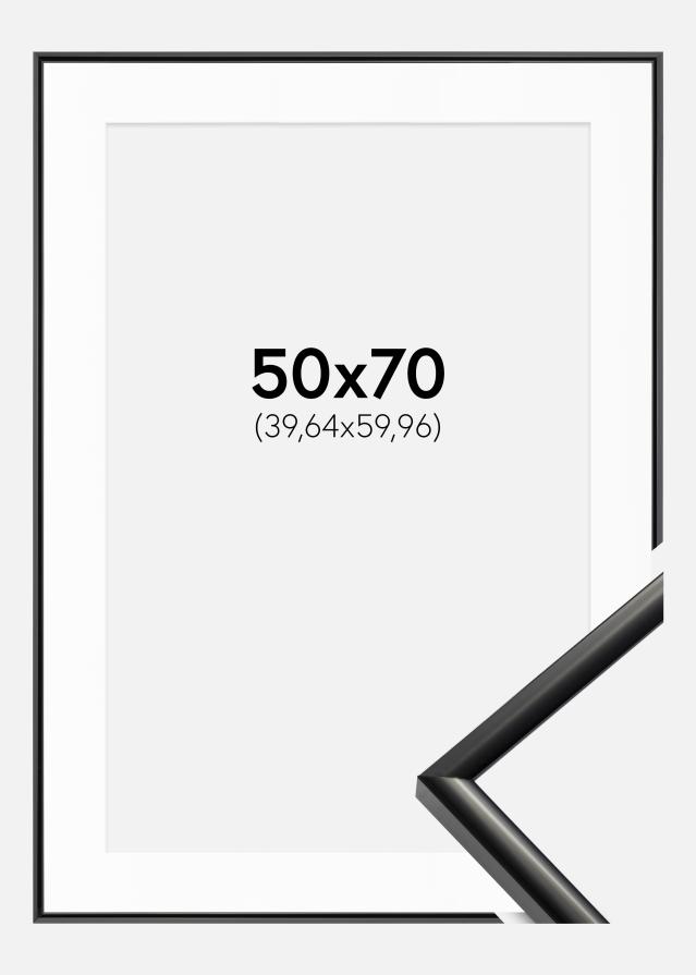 Ram med passepartou Fotolijst New Lifestyle Zwart 50x70 cm - Passe-partout Wit 16x24 inches