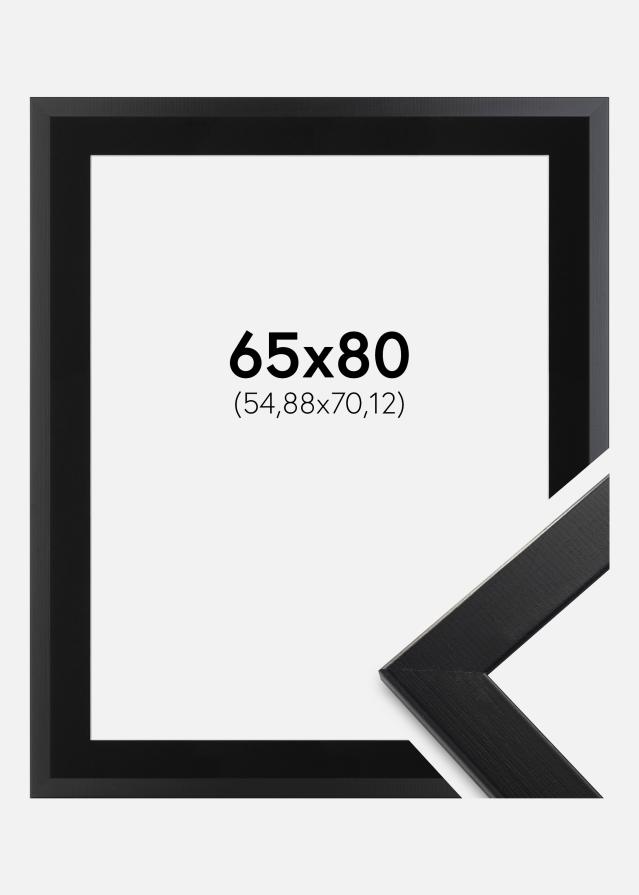 Ram med passepartou Fotolijst Trendline Zwart 65x80 cm - Passe-partout Zwart 22x28 inches