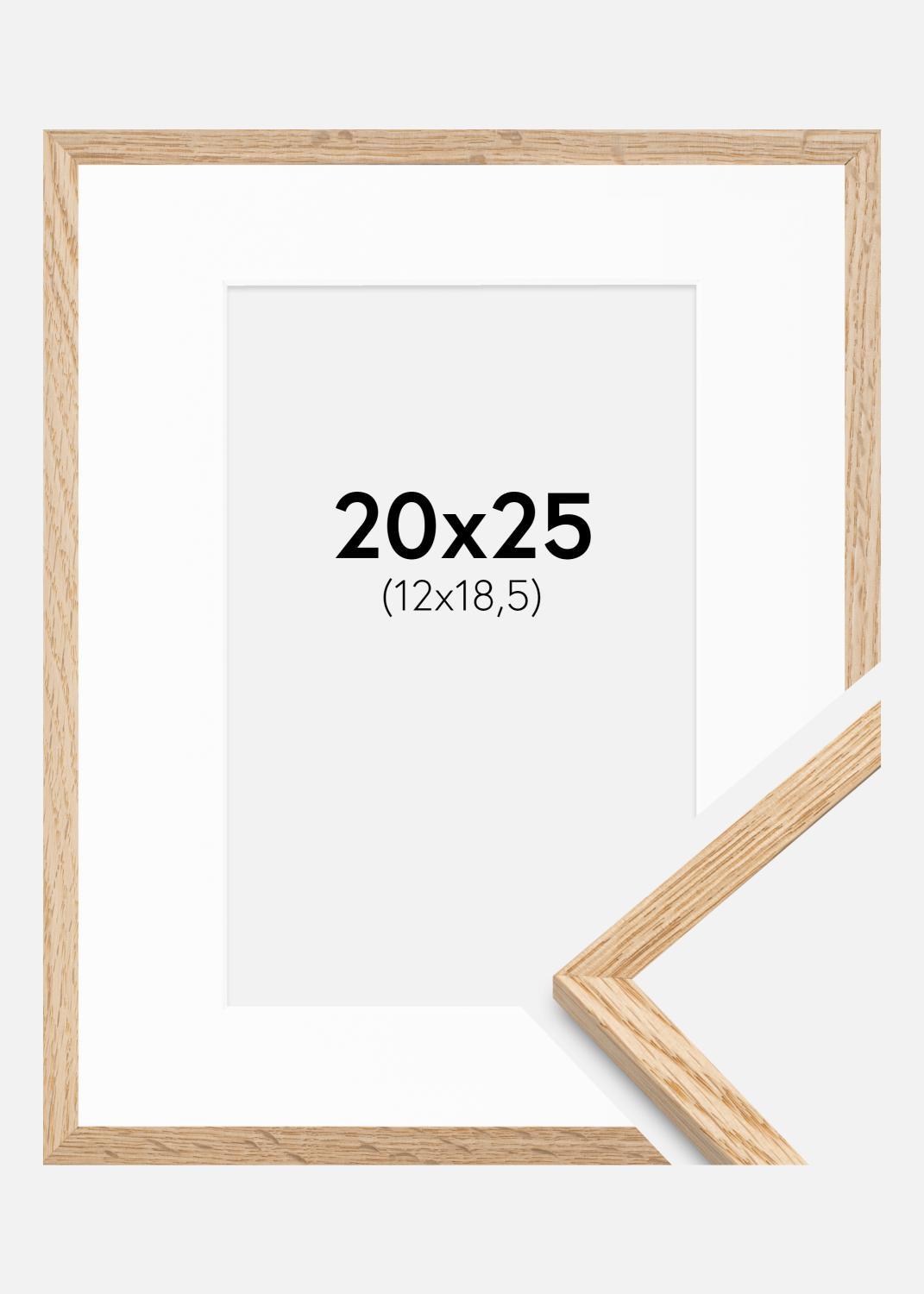 Product Image for Fotolijst Smal Eikenhout 20x25 cm - Passe-partout Wit 13x19,5 cm