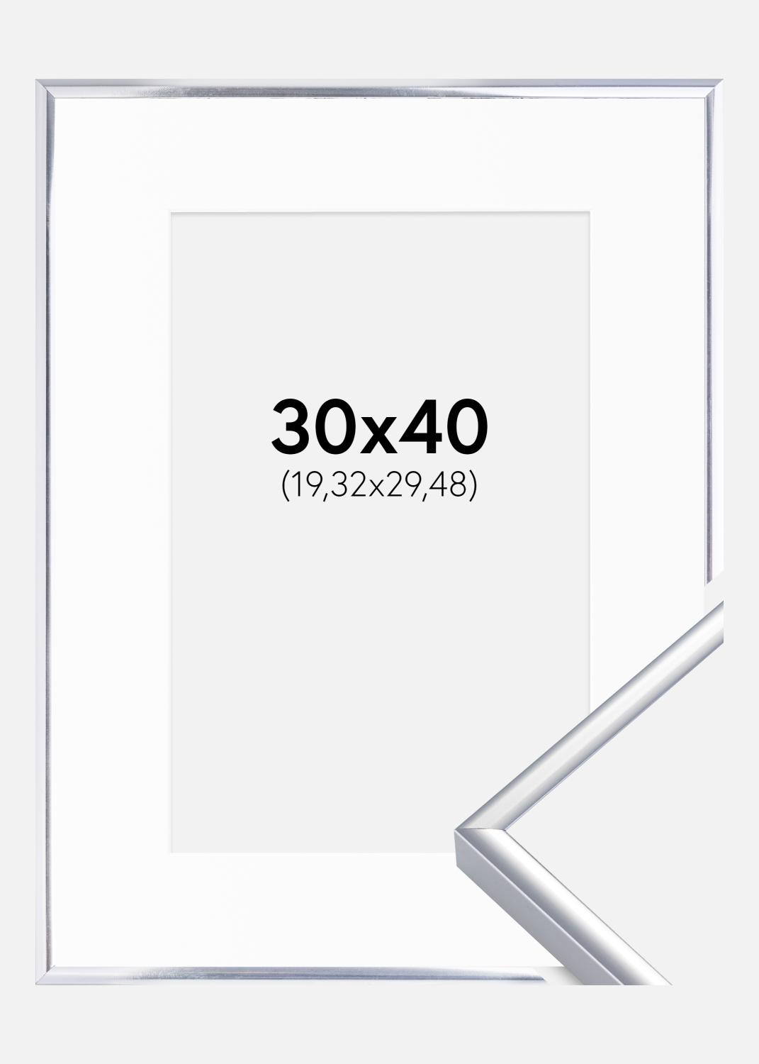 Product Image for Fotolijst Aluminium Glanzend Zilver 30x40 cm - Passe-partout Wit 8x12 inches