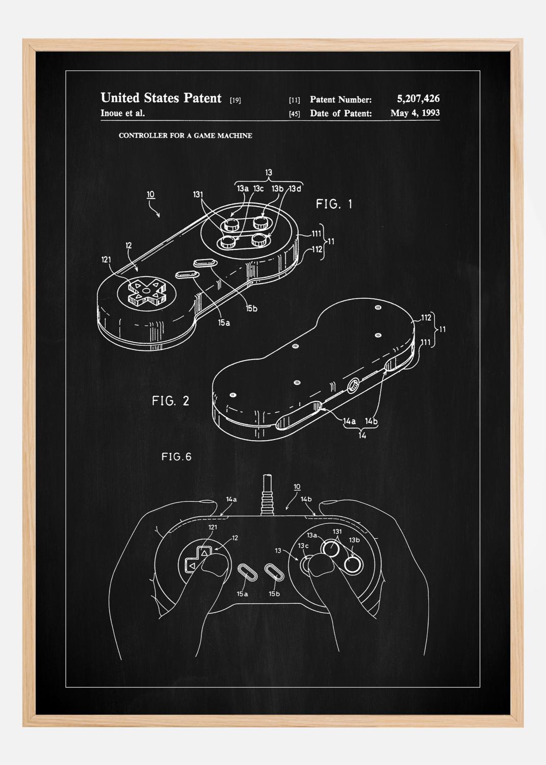 Product Image for Patent Print - Game Controller I - Black Poster (21x29.7 cm (A4))