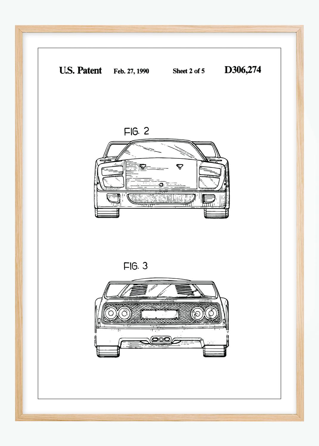 Product Image for Patenttekening - Ferrari F40 III Poster (21x29,7 cm (A4))