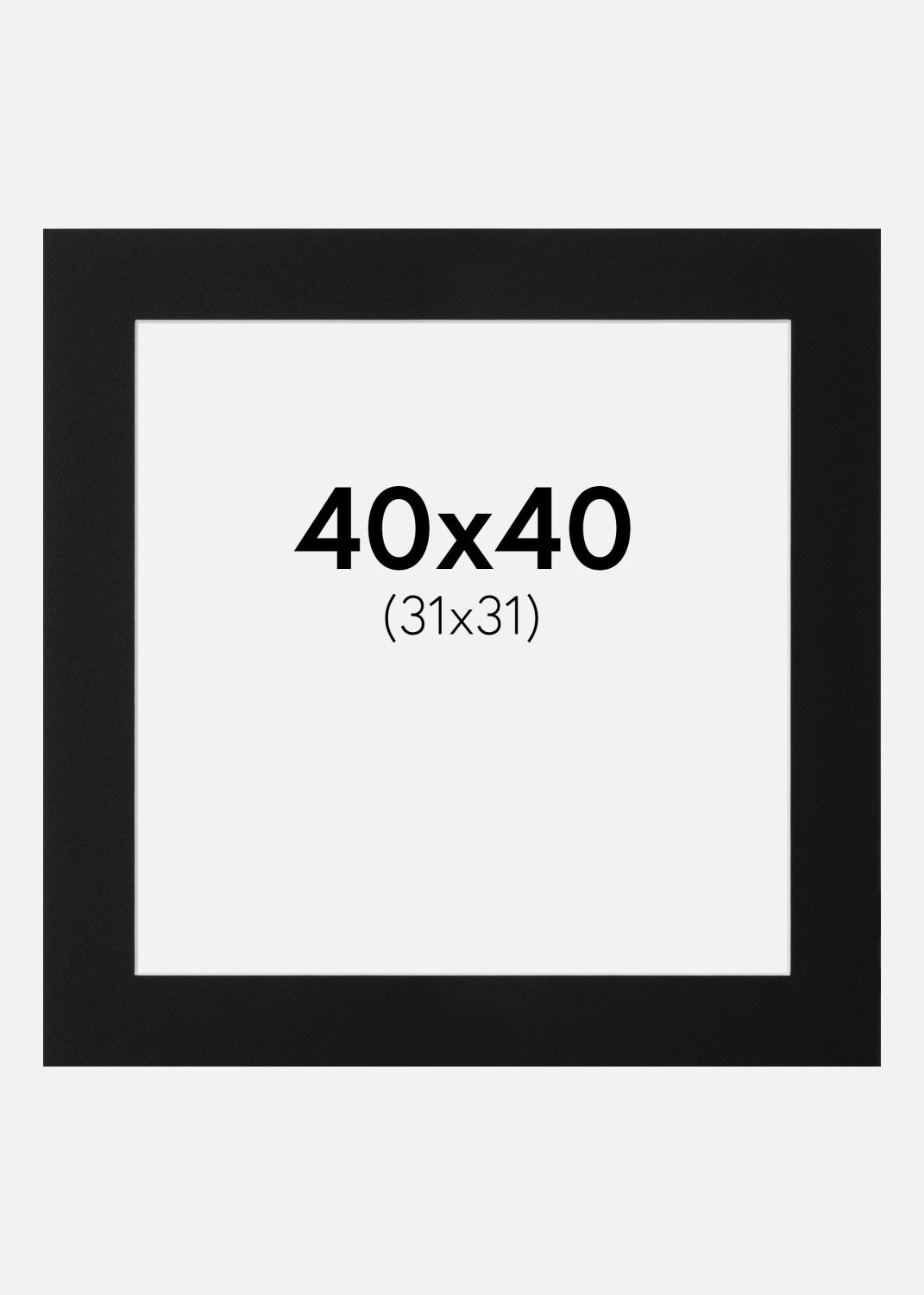 Product Image for Passe-partout Zwart Standaard (Witte Kern) 40x40 cm (31x31)