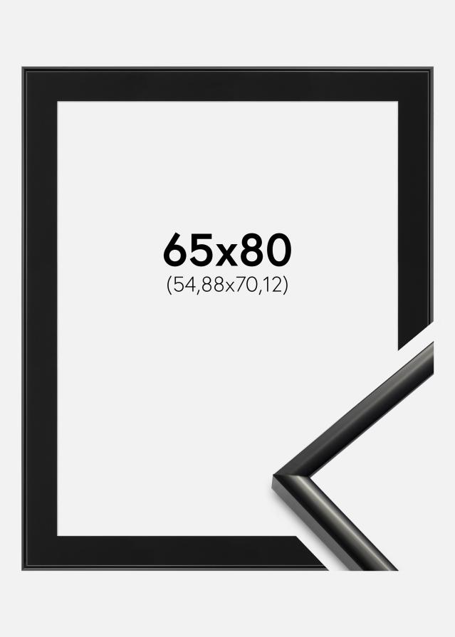 Ram med passepartou Fotolijst New Lifestyle Zwart 65x80 cm - Passe-partout Zwart 22x28 inches