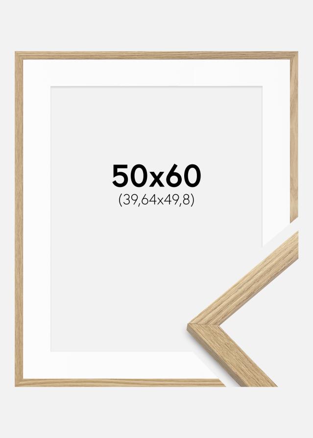 Ram med passepartou Fotolijst Trendy Eiken 50x60 cm - Passe-partout Wit 16x20 inches