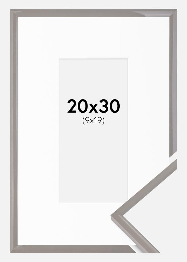 Ram med passepartou Fotolijst New Lifestyle Earth Grey 20x30 cm - Passe-partout Wit 10x20 cm