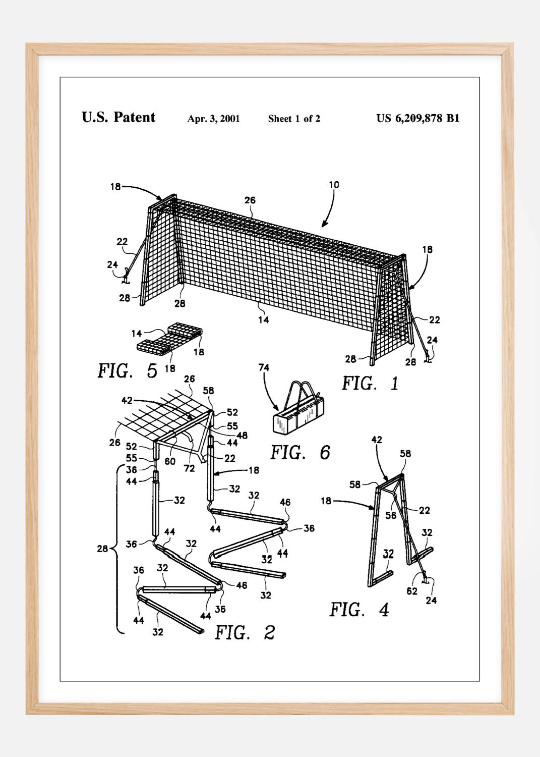 Product Image for Patent Print - Soccer Goal - White Poster (40x50 cm)