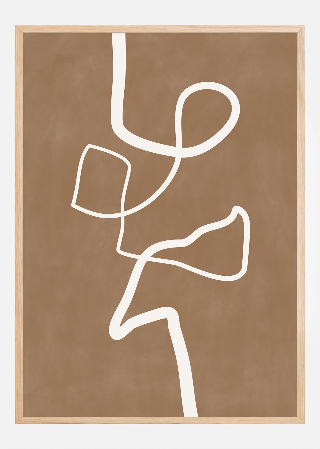 Product Image for Brown Single Line Artwork Poster (21x29.7 cm (A4))