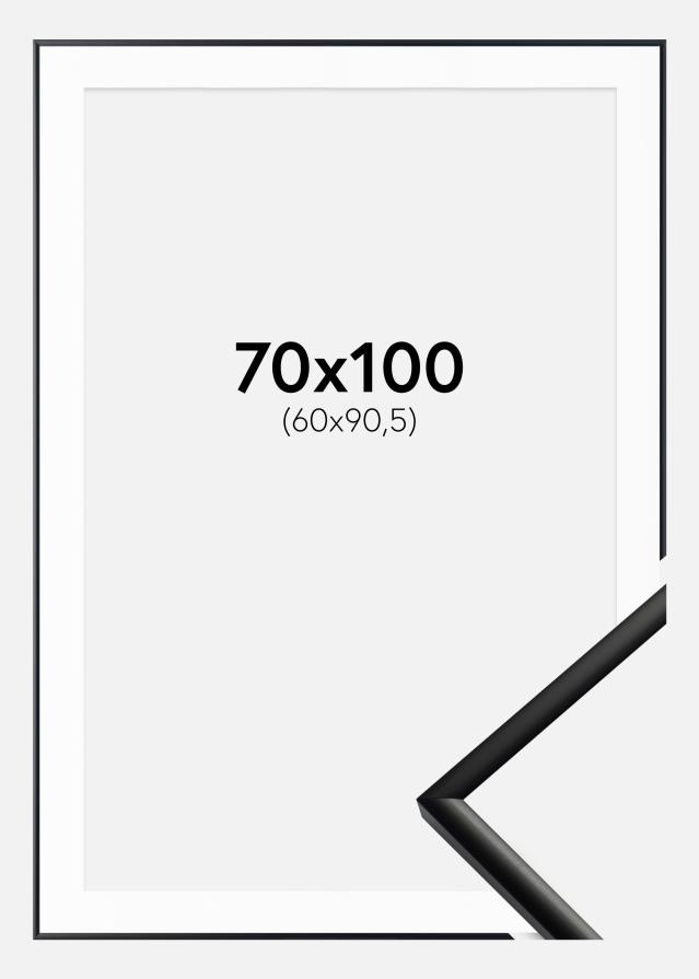 Ram med passepartou Fotolijst New Lifestyle Mat Zwart 70x100 cm - Passe-partout Wit 61x91,5 cm