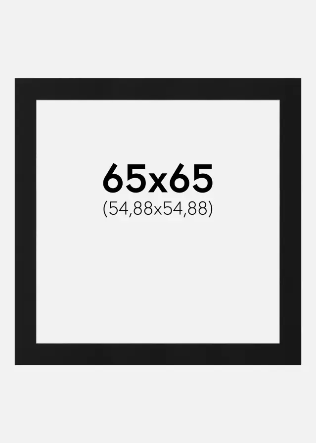 Artlink Passe-partout Zwart Standaard (Witte kern) 65x65 cm (54,88x54,88)