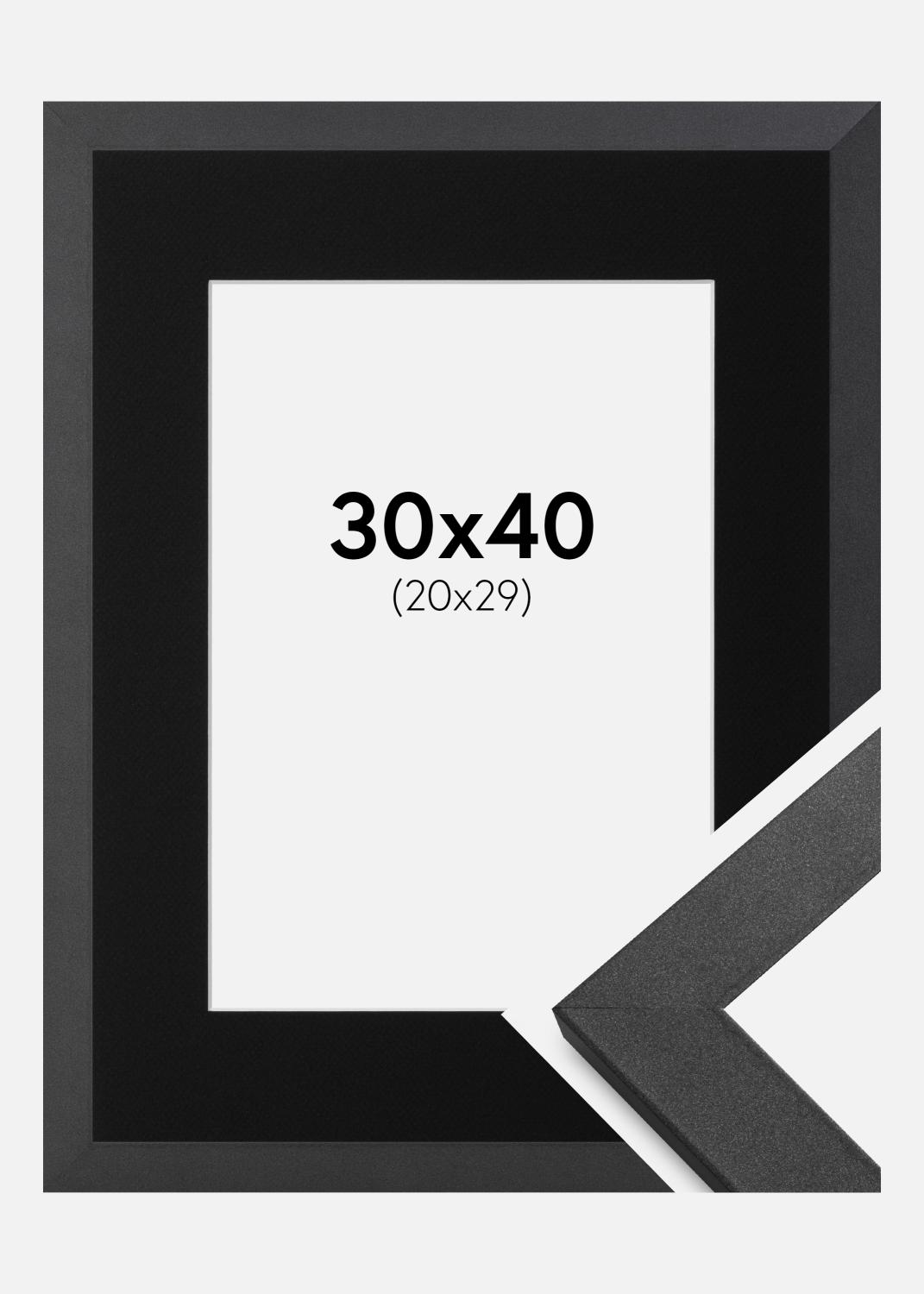 Product Image for Fotolijst Graphite Wood 30x40 cm - Passe-partout Zwart 21x30 cm