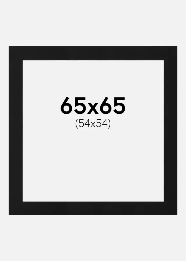 Artlink Passe-partout Zwart Standaard (Witte kern) 65x65 cm (54x54)