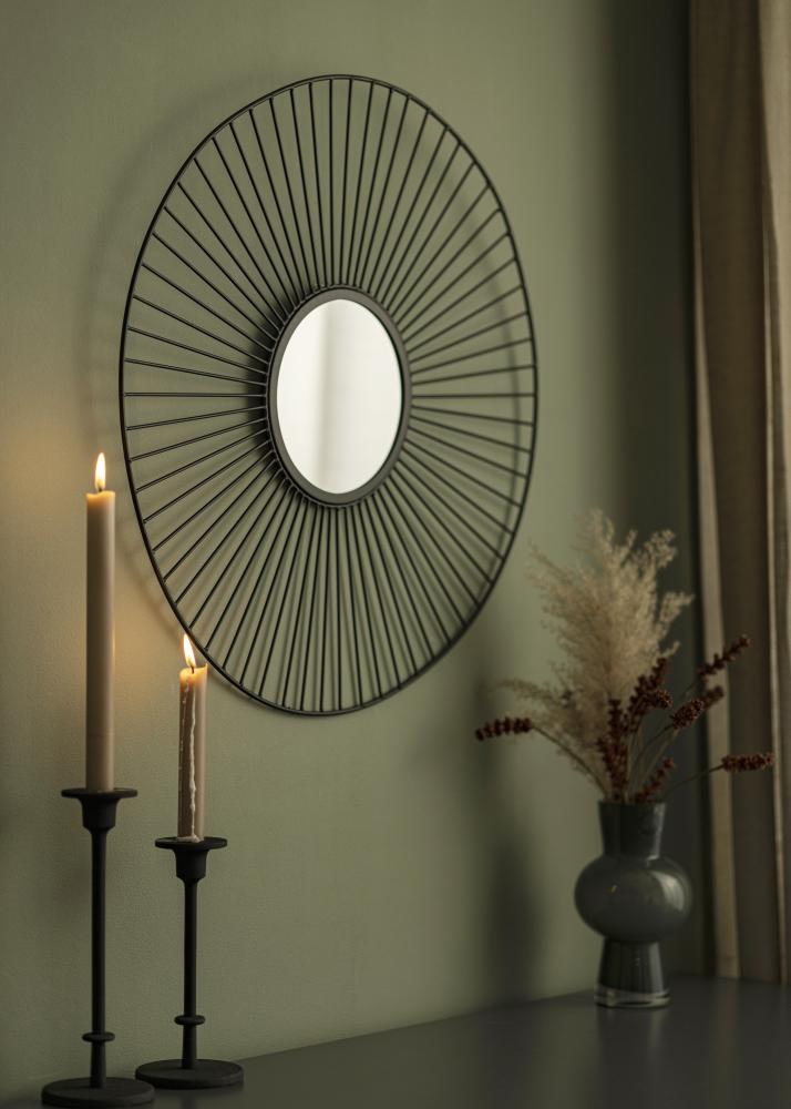 KAILA KAILA Ronde Spiegel Lines - Zwart 60 cm Ø