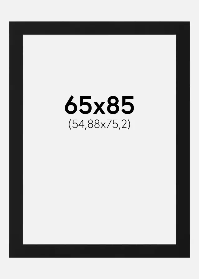 Artlink Passe-partout Zwart Standaard (Witte kern) 65x85 cm (54,88x75,2)