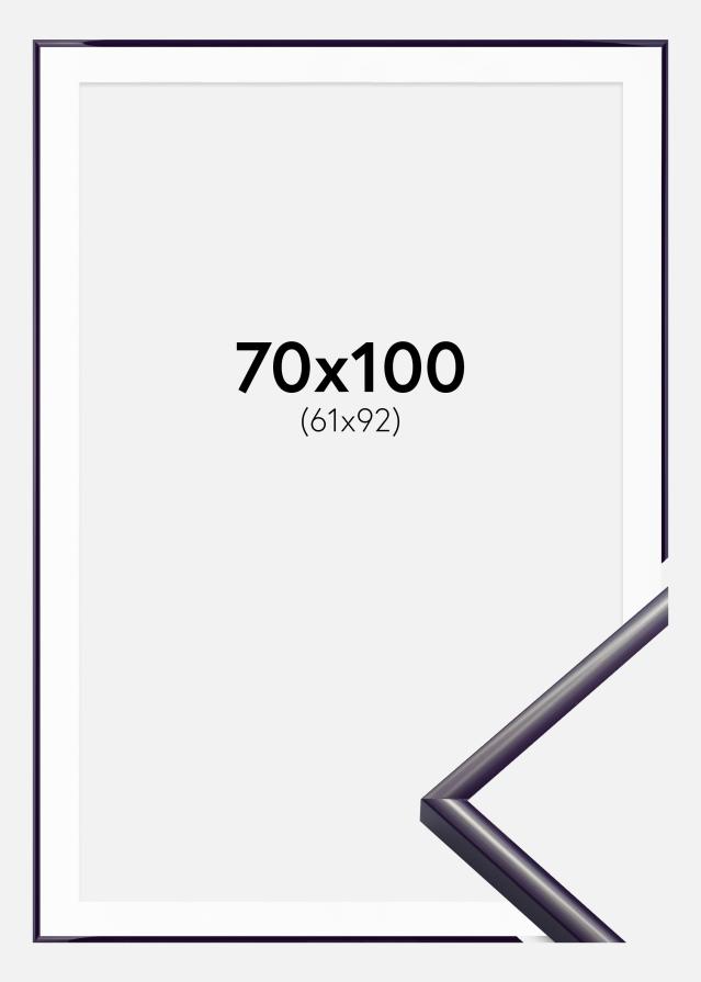 Ram med passepartou Fotolijst New Lifestyle Donkerpaars 70x100 cm - Passe-partout Wit 62x93 cm