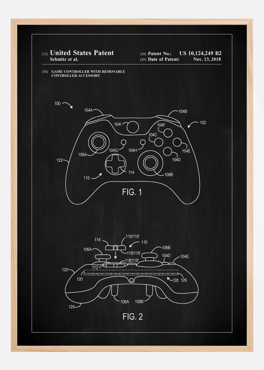 Product Image for Patent Print - Game Controller III - Black Poster (21x29.7 cm (A4))