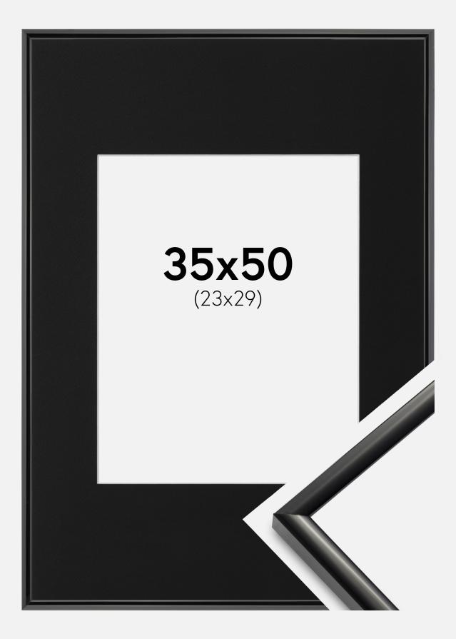 Ram med passepartou Fotolijst New Lifestyle Zwart 35x50 cm - Passe-partout Zwart 24x30 cm