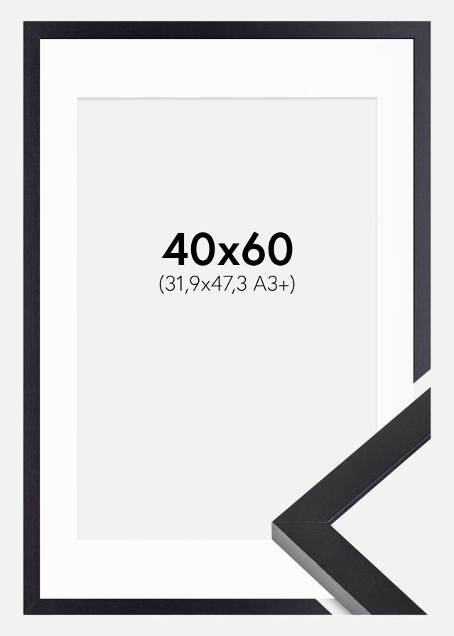 Ram med passepartou Fotolijst Selection Zwart 40x60 cm - Passe-partout Wit 32,9x48,3 cm (A3+)