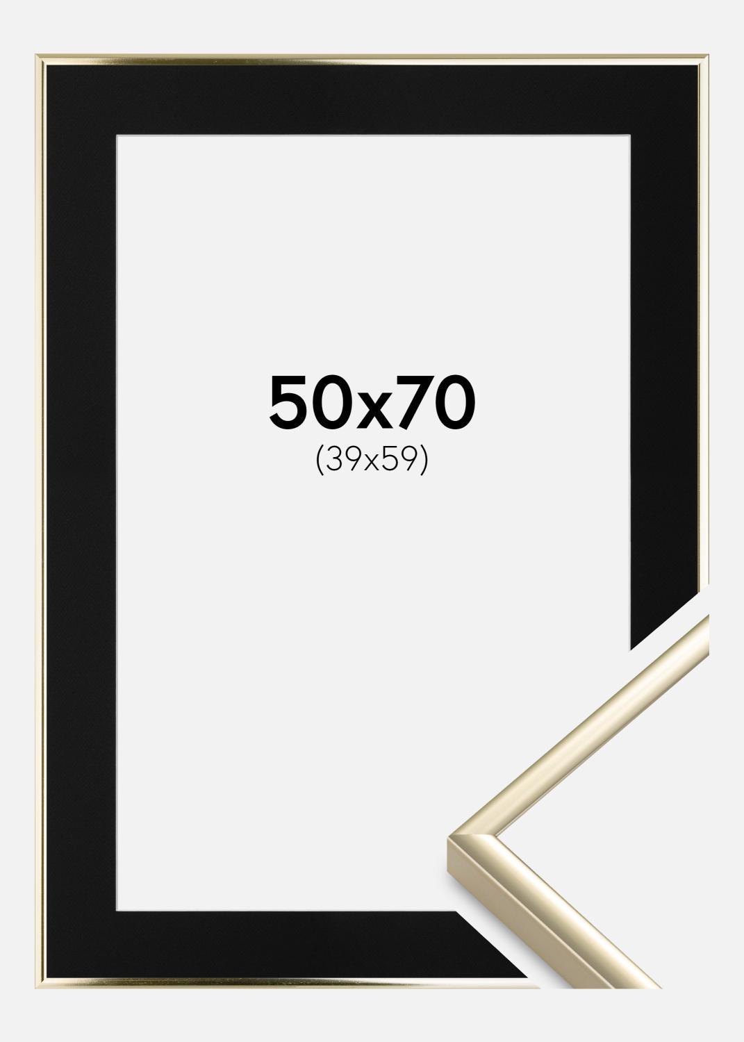 Product Image for Fotolijst Aluminium Glanzend Goud 50x70 cm - Passe-partout Zwart 40x60 cm