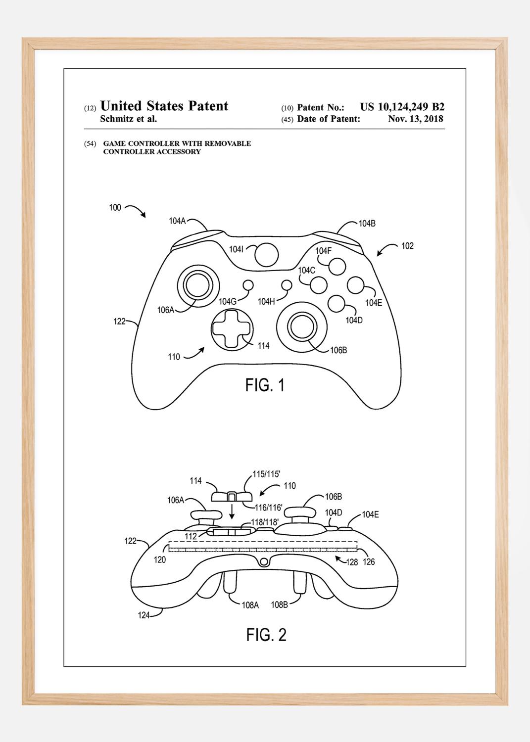 Product Image for Patent Print - Game Controller III - White Poster (21x29.7 cm (A4))