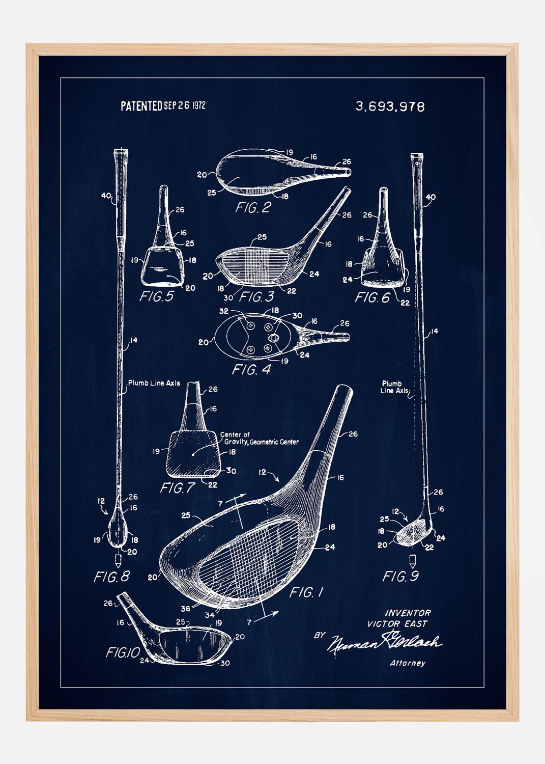Product Image for Patent Print - Golf Club - Blue Poster (21x29,7 cm (A4))