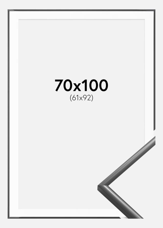 Ram med passepartou Fotolijst New Lifestyle Donkergrijs 70x100 cm - Passe-partout Wit 62x93 cm
