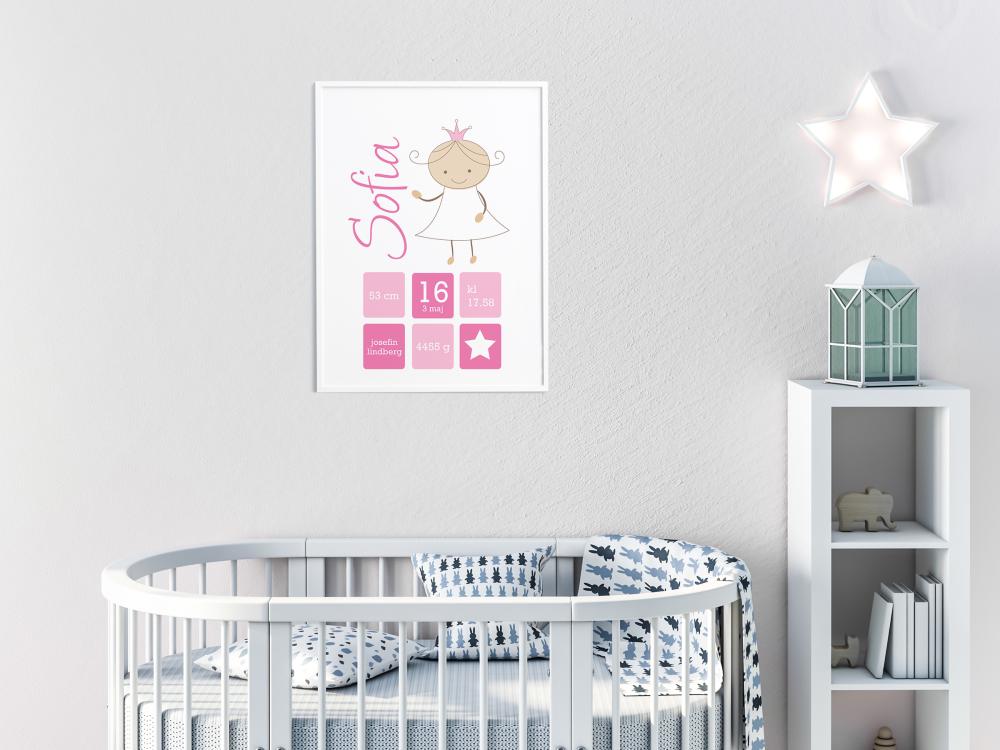 Personlig poster Crown Princess Pink