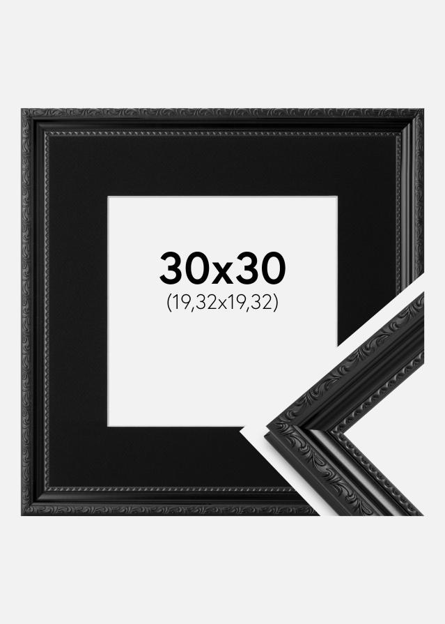 Ram med passepartou Fotolijst Abisko Zwart 30x30 cm - Passe-partout Zwart 8x8 inches