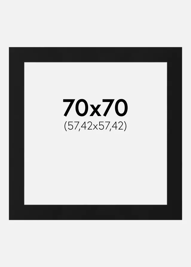 Artlink Passe-partout Zwart Standaard (Witte kern) 70x70 cm (57,42x57,42)
