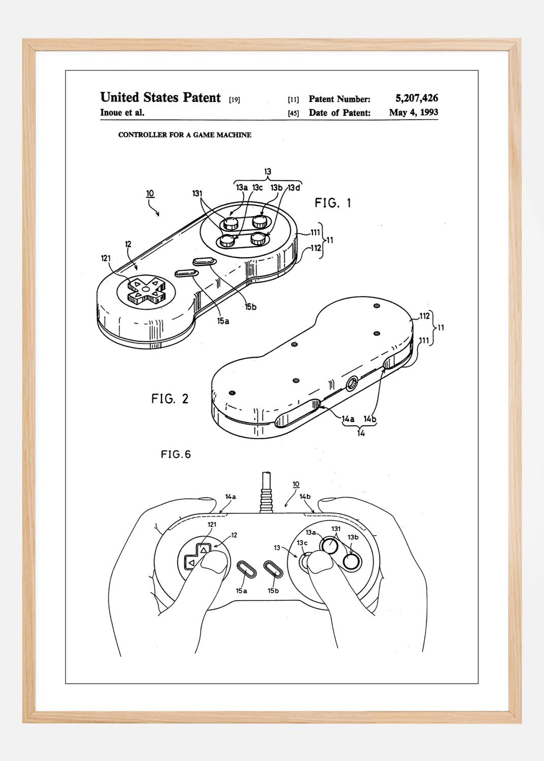 Product Image for Patent Print - Game Controller I - White Poster (21x29.7 cm (A4))