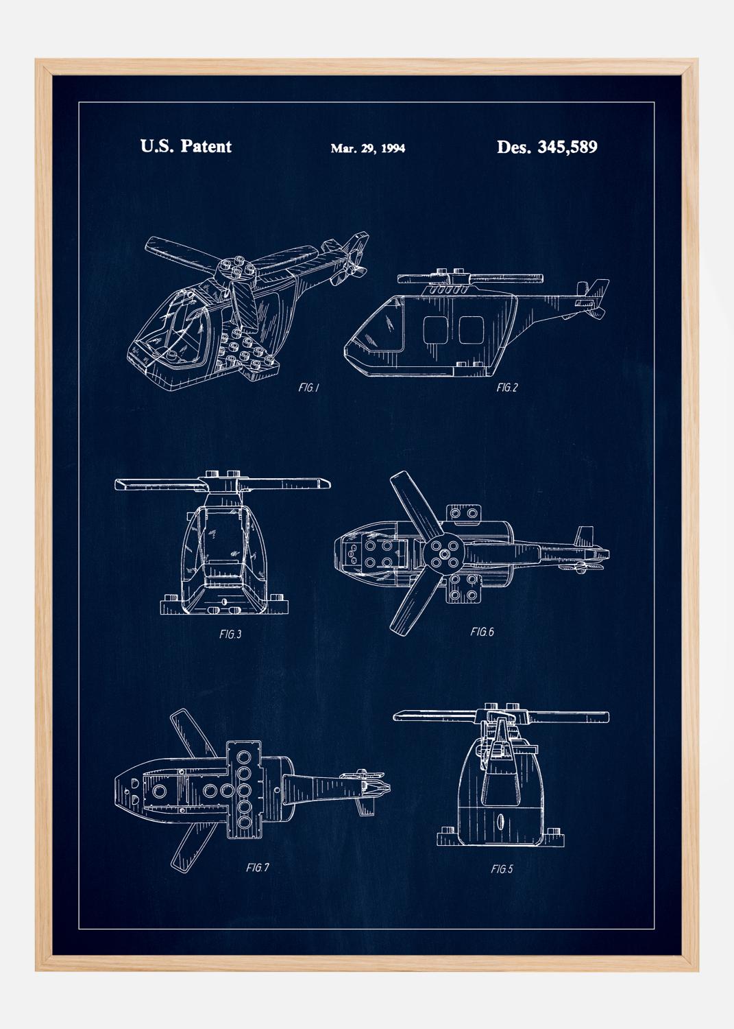 Product Image for Patent Print - Lego Helicopter - Blue Poster (21x29,7 cm (A4))