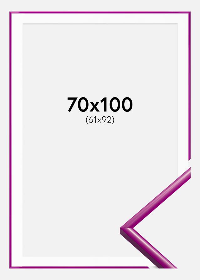 Ram med passepartou Fotolijst New Lifestyle Fuchsia 70x100 cm - Passe-partout Wit 62x93 cm