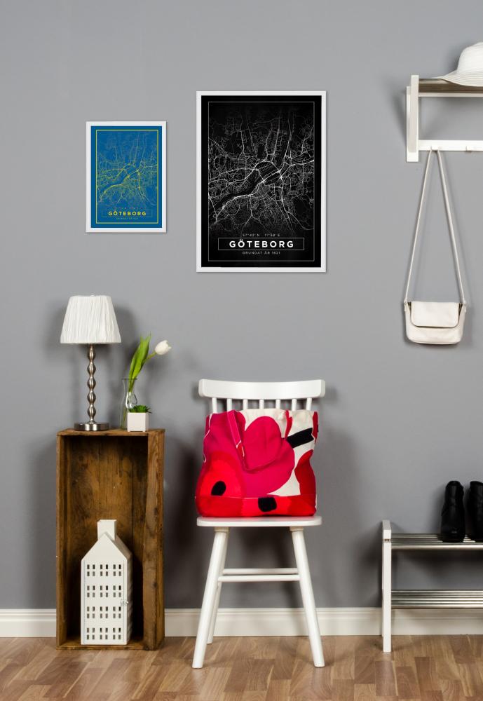 Bildverkstad Map - Göteborg - Black Poster