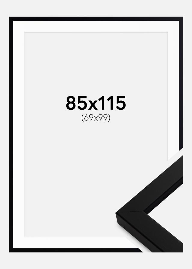 Ram med passepartou Blocky Zwart 85x115 cm - Passe-partout Wit 70x100 cm