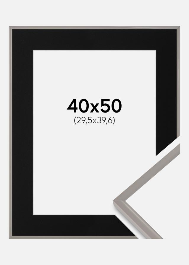 Ram med passepartou Fotolijst New Lifestyle Earth Grey 40x50 cm - Passe-partout Zwart 12x16 inches