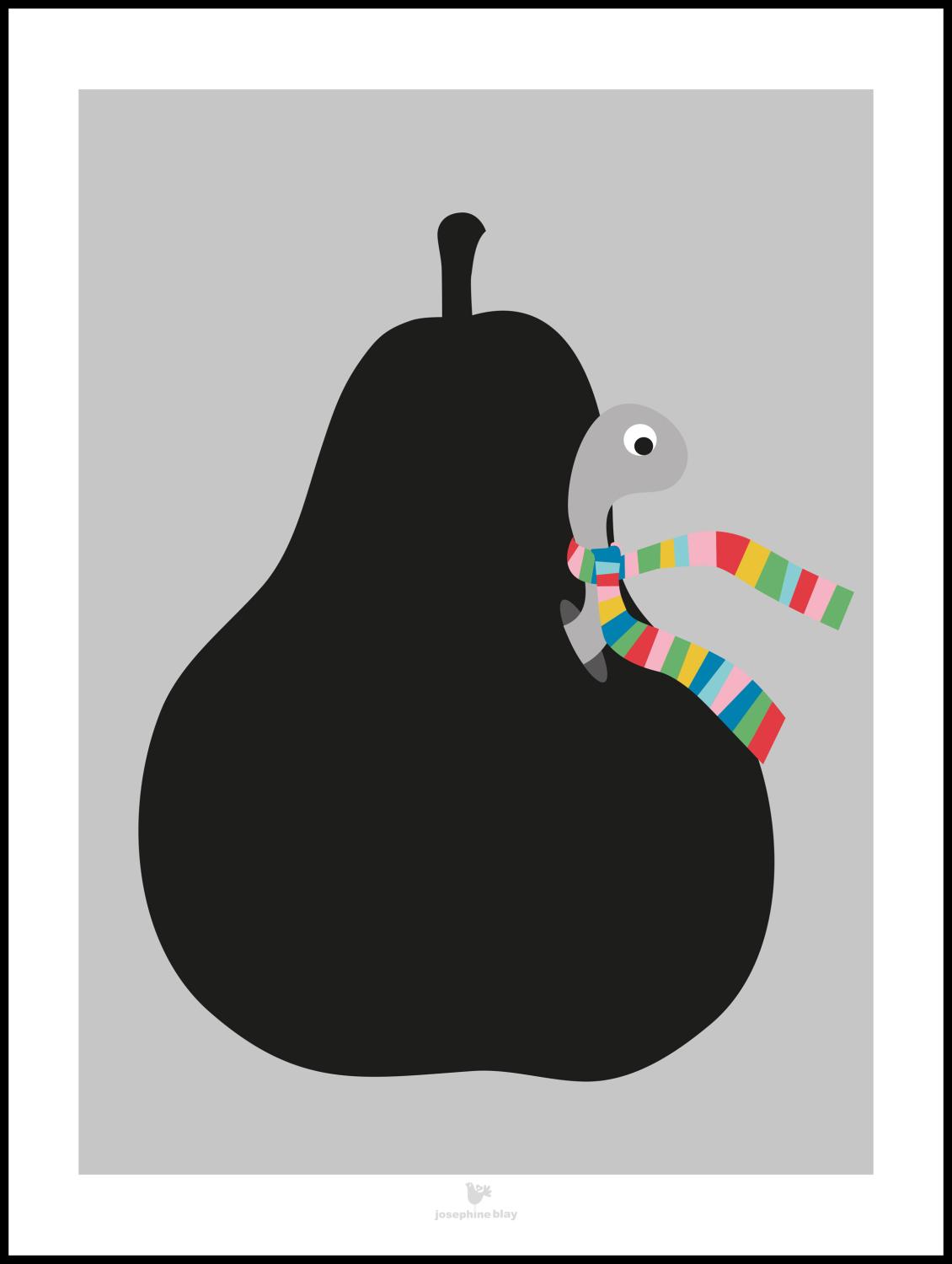 Product Image for Pear - Grey Poster (30x40 cm)