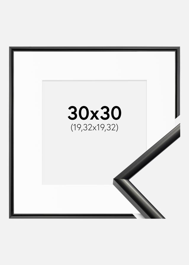 Ram med passepartou Fotolijst New Lifestyle Zwart 30x30 cm - Passe-partout Wit 8x8 inches