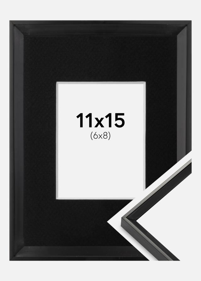 Ram med passepartou Fotolijst Desire Zwart 10x15 cm - Passe-partout Zwart 7x9 cm