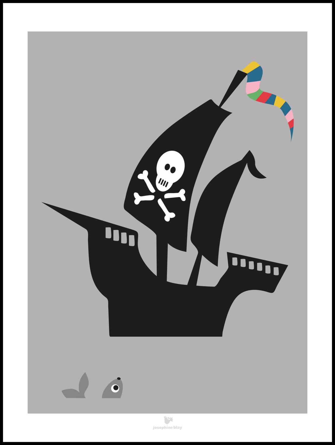 Product Image for Ship - grey Poster (30x40 cm)