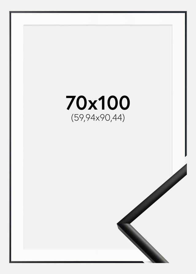 Ram med passepartou Fotolijst New Lifestyle Mat Zwart 70x100 cm - Passe-partout Wit 24x36 inches