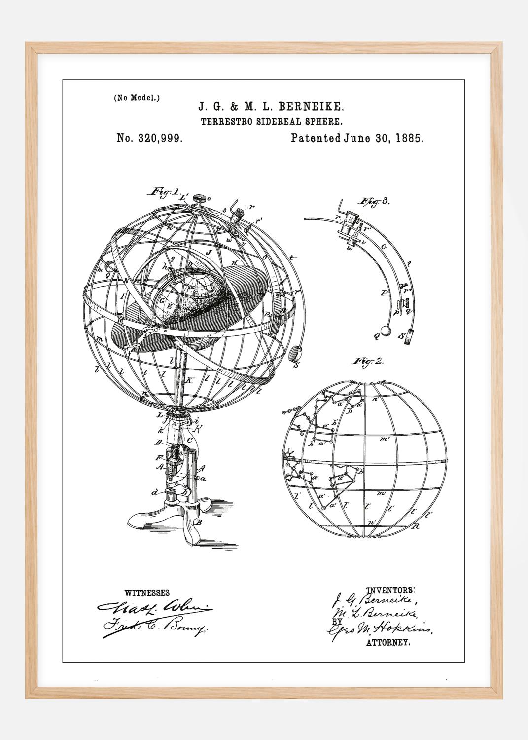 Product Image for Patenttekening - Astronomisch model - Wit Poster (21x29,7 cm (A4))