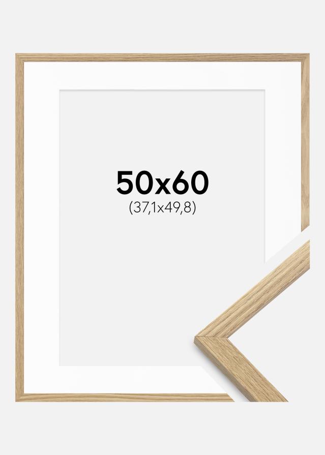 Ram med passepartou Fotolijst Trendy Eiken 50x60 cm - Passe-partout Wit 15x20 inches