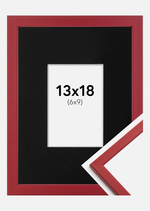 Ram med passepartou Fotolijst Edsbyn Rood 13x18 cm - Passe-partout Zwart 7x10 cm