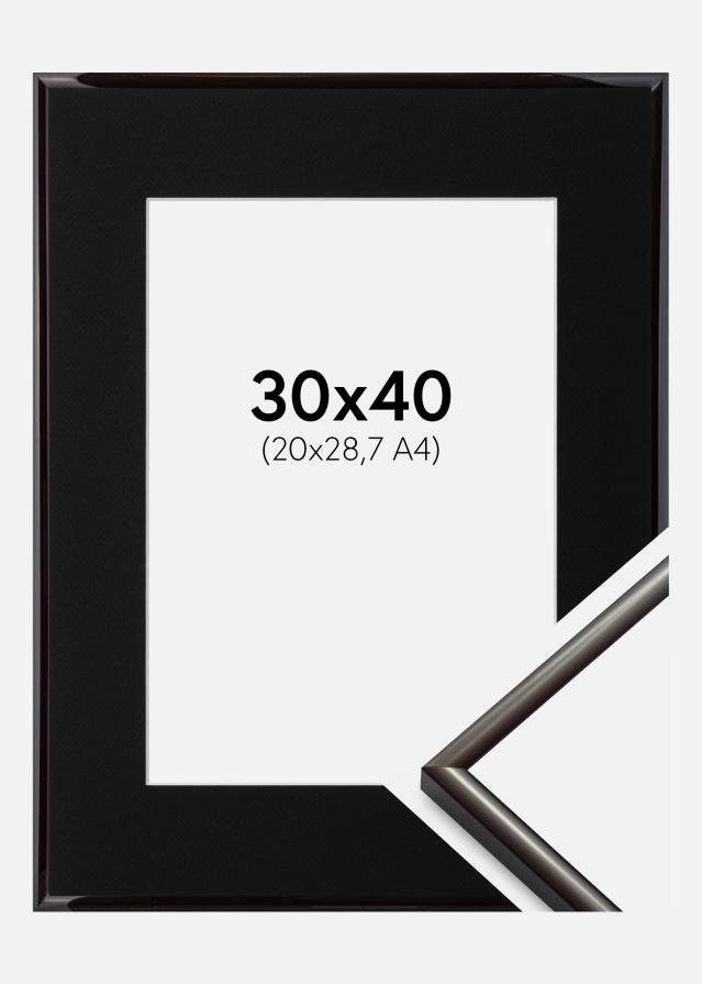 Ram med passepartou Fotolijst New Lifestyle Espresso Brown 30x40 cm - Passe-partout Zwart 21x29,7 cm