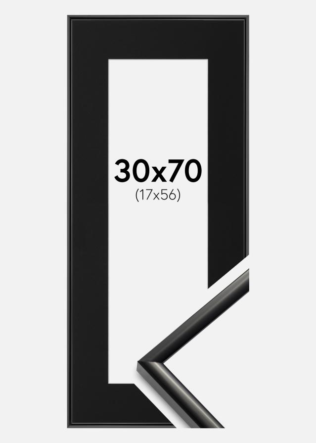 Ram med passepartou Fotolijst New Lifestyle Zwart 30x70 cm - Passe-partout Zwart 18x57 cm