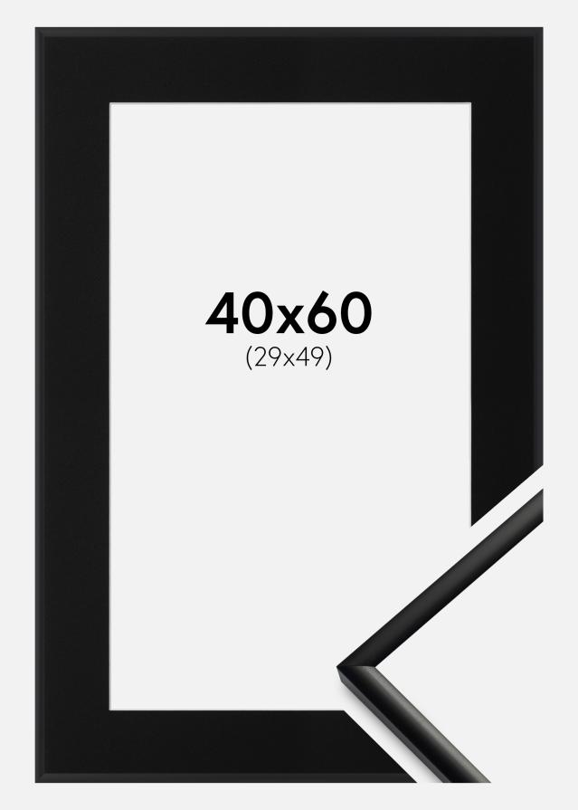 Ram med passepartou Fotolijst New Lifestyle Mat Zwart 40x60 cm - Passe-partout Zwart 30x50 cm