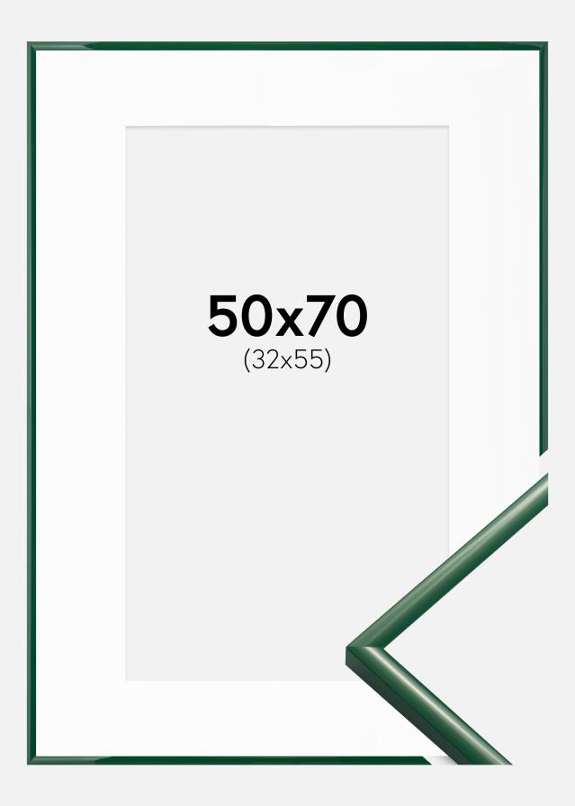 Ram med passepartou Fotolijst New Lifestyle Moss Green 50x70 cm - Passe-partout Wit 33x56 cm